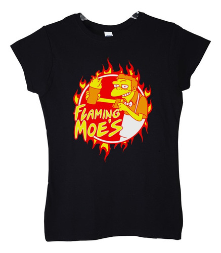 Polera Mujer Simpsons Flaming Moe Llamarada Moe Rock Abomina