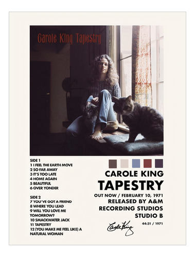 Poster Papel Fotografico Carole King Tapestry 120x80