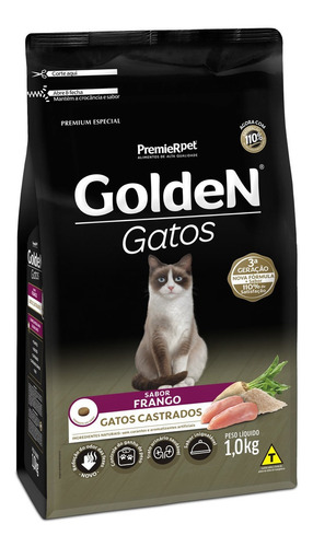 Alimento Golden Premium Especial Castrados para gato adulto sabor frango em sacola de 1kg
