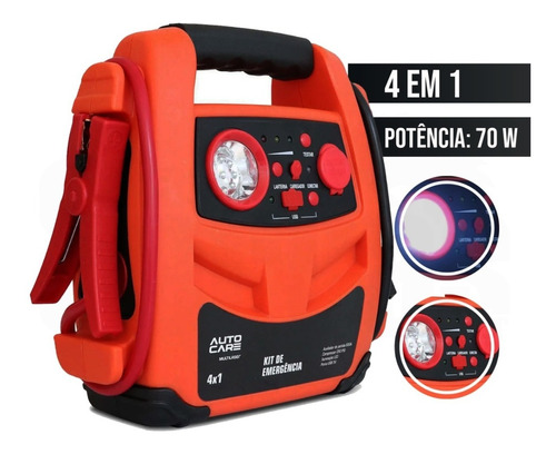 Auxiliar Partida/ Compressor De Ar 4 Em 1 Au621 - Multilaser