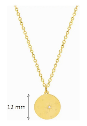 Merut Collar Dorado Circonita Estrella Redonda