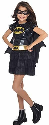 Disfraz Batgirl Lentejuelas Niña, Small, Negro