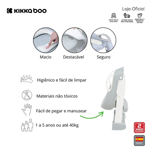 Troninho Redutor Assento 2 Em 1 Com Escada Lea Grey Kb
