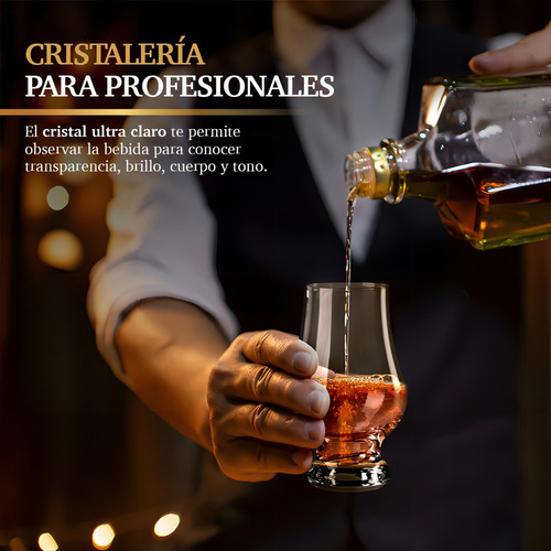 Vasos De Vidrio Para Whiskey 4 Piezas En Forma De Tulipán,