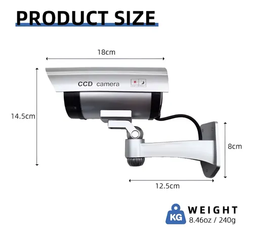 Camara Falsa Tipo Domo Ccd Con Luz Led Seguridad