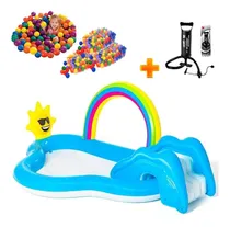 Comprar Pileta Pelotero Inflable + Tobogan + 100 Pelotas + Inflador