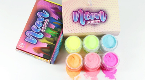 Imagen 1 de 2 de Colección De 6 Acrílicos Neón De La Marca Premium Nailux.