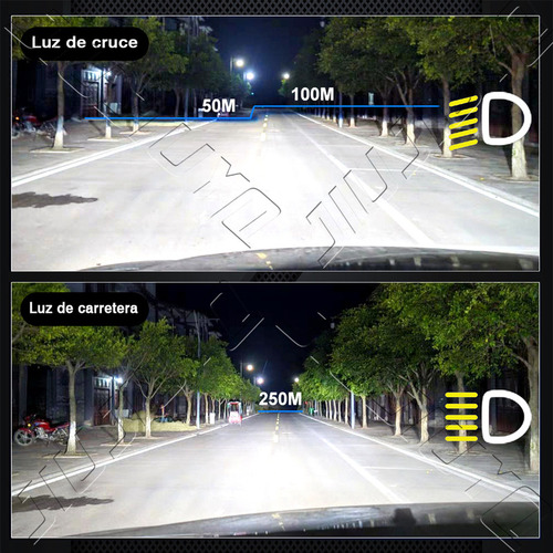Kit Faros Luz Led H8 H13 14000lm Para Ford Haz Alta/baja