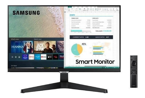 Samsung Smart Monitor M5 24" FHD, Tela Plana, 60Hz, HDR10, Speaker, Tizen™, Game Mode, AirPlay