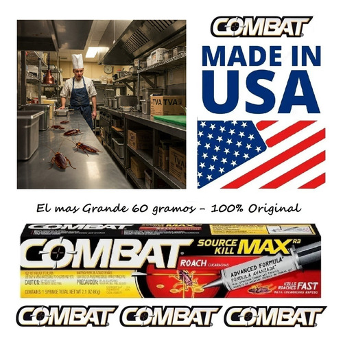 Kit Mata Chiripas Cucarachas Plagatox Polvo Combat Max Gel