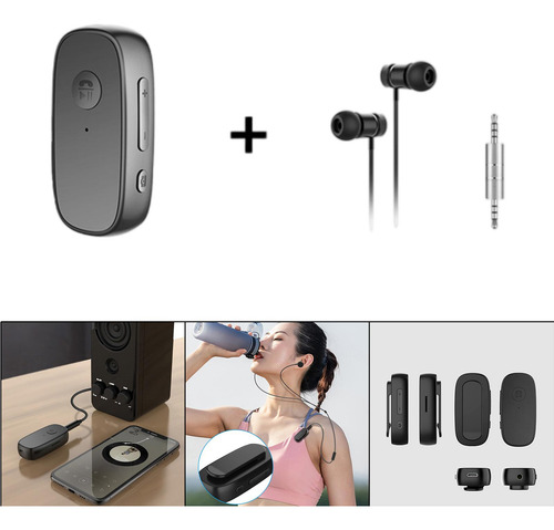 Adaptador De Áudio Do Receptor Preto Com Fone De Ouvido