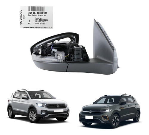 Retrovisor Com Pisca Lado Direito T-cross 2020 A 2023 Orig.