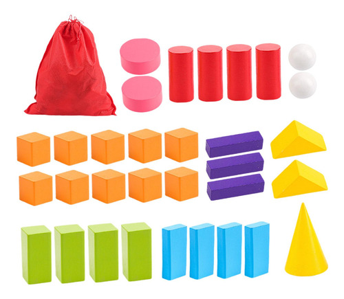 Sólidos Geométricos Coloridos Para 32 Piezas Geométricas