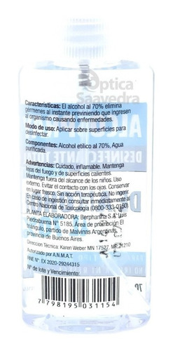 Imagen 4 de 4 de Alcospray 70ml Desinfectante Total En Spray De Alcohol 70%