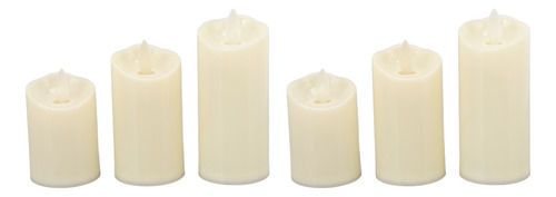 6 Velas Led Con 3 Botones, Pilas De Plástico Parpadeante