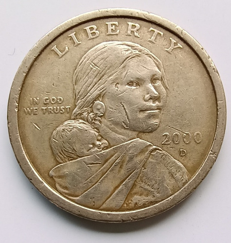 Moneda 1 Dólar Usa Conmemorativa Sacagawea Año 2000