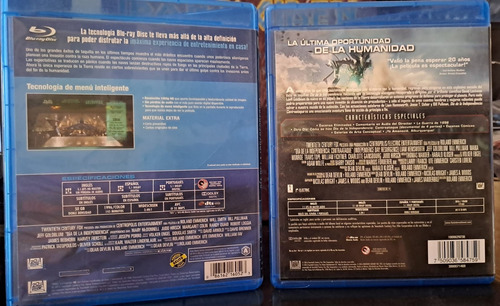 Independence Day Lote 2 Peliculas Blu Ray Will Smith Aliens (Usado)