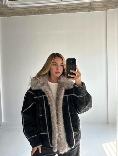 Campera Gamulan Importado Tapado Con Piel Gamuza