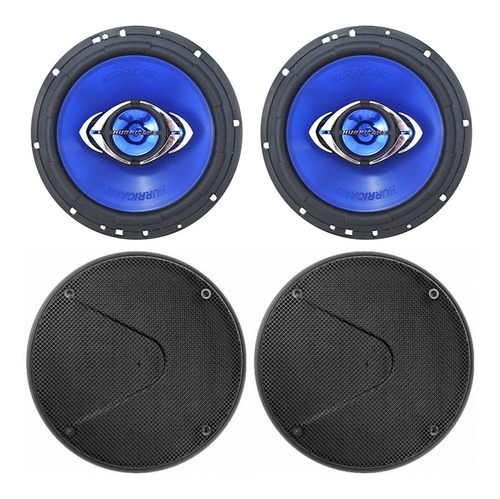 Kit Alto Falante 6 Polegadas 65w Rms Quadriaxial + Par Tela 