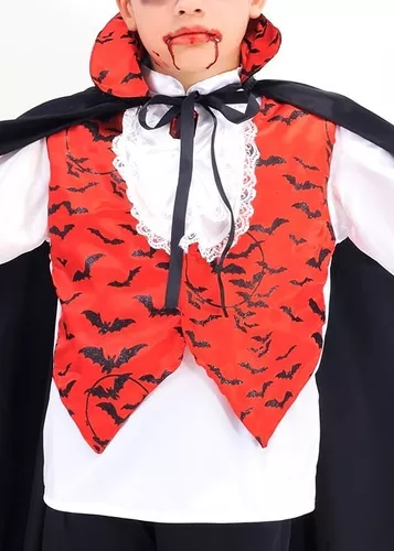 Fantasia Infantil Halloween Vampiro Drácula Luxo Com Capa