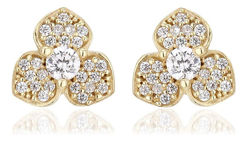 Vanbelle 18k Gold Plated Jewelry Floral Stud Earrings With C