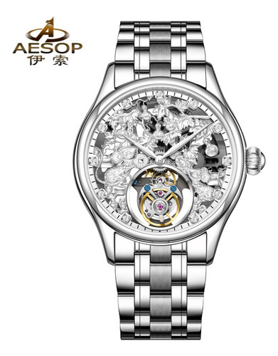 Luxury Tourbillon Mechanical Watch Men's Micro-carved Dragon