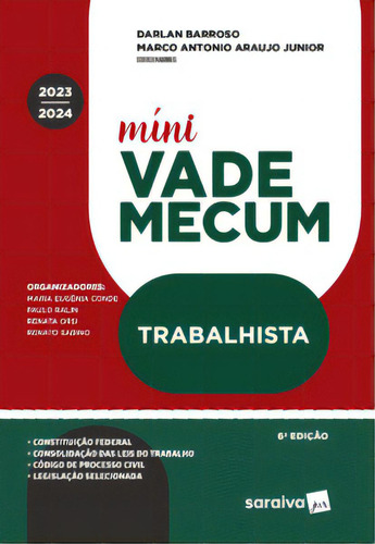 Mini Vade Mecum - Trabalhista - Meu Curso - 6ª Edição 2024, De Junior Araujo. Editora Saraiva Jur, Capa Mole, Edição 6 Em Português, 2024