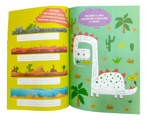 Librito Infantil Juego Y Coloreo Dinosaurios ¡un Libro Para Pasarla Genial! Podrás Jugar Colorear Y Crear Con Más De 150 Stickers
