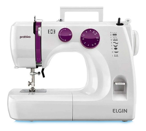 Máquina de costura reta Elgin Prátika JX-2051 portátil branca 220V