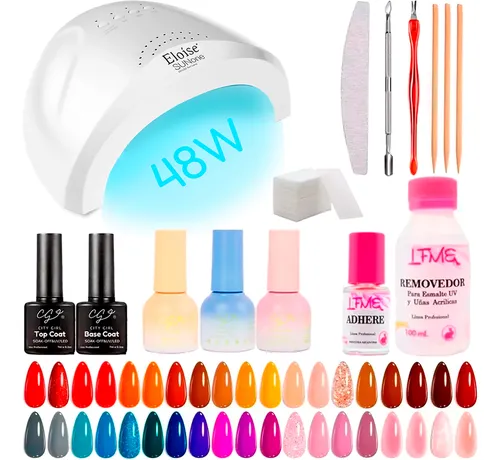 Kit Manicura Uñas Gel City Girl Semipermanente Cabina 48w