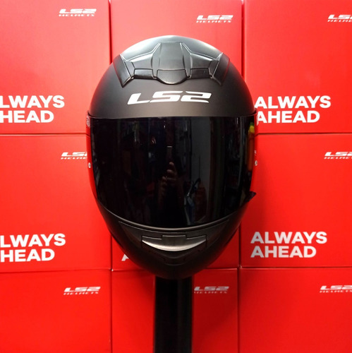 Imagen 5 de 9 de Casco Ls2 Ff352 Negro Mate Visor Oscuro - Gkmotos.uy
