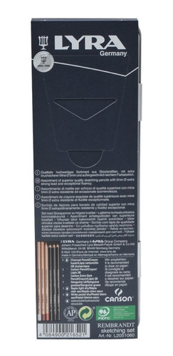 Imagen 4 de 5 de Set De 6 Lápices Lyra Rembrandt Sketching Set Para Bocetear