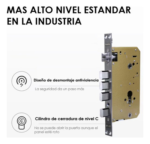 Cerradura Chapa Electrónica App Digital Ttlock-k7 Alarma Negro