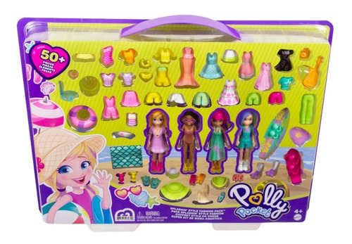 Polly Pocket Super Kit Moda Acuatica 50pcs Mattel Niña Gxv25