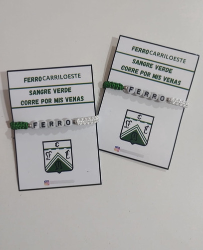 Pulsera Equipos De Futbol Clubes Artesanales Ferro 0 Mm