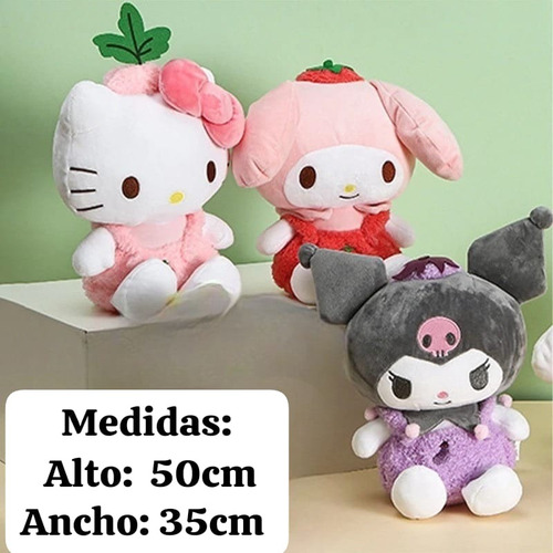 Peluche De 55cm Kuromi, Kitty, My Melody Rosa