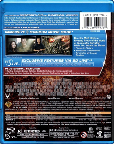 Terminator La Salvación Director Cut Importado