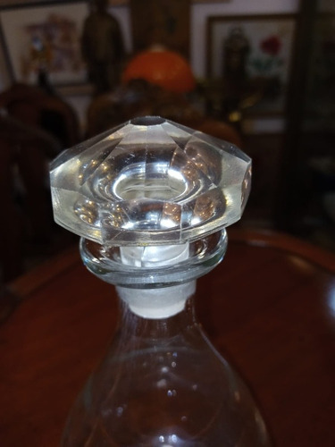 Antiguo Botellon Licorera Vidrio Impecable Con Tapon N281 (Usado)