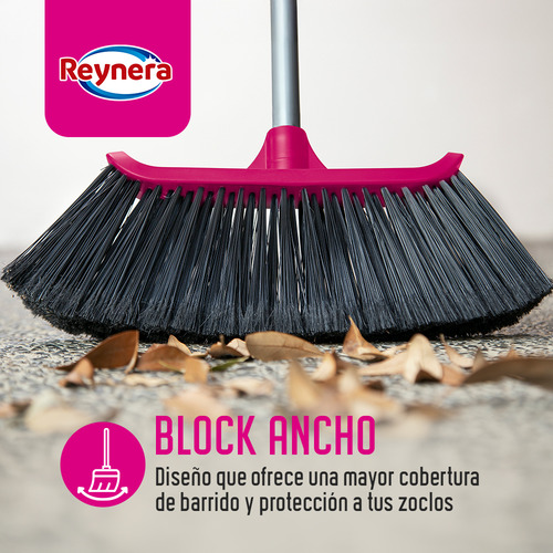 Reynera Combo de Limpieza Basica: Recogedor Con Peine Quita Pelusa, Escoba Doble Angular y Mop Microfibra