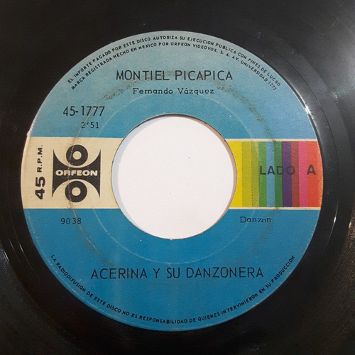 Acerina Y Su Danzonera - Montiel Picapica - Sencillo 7