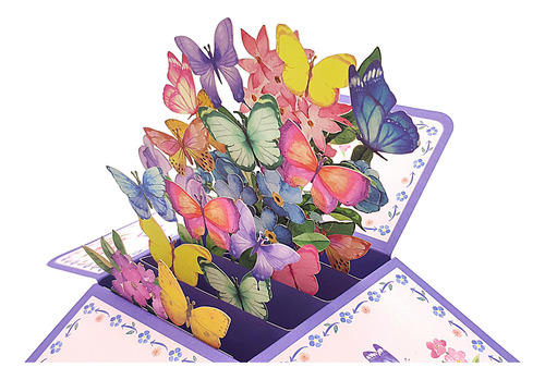 Tarjeta De Felicitación 3d De Papel Con Forma De Ramo De Flo
