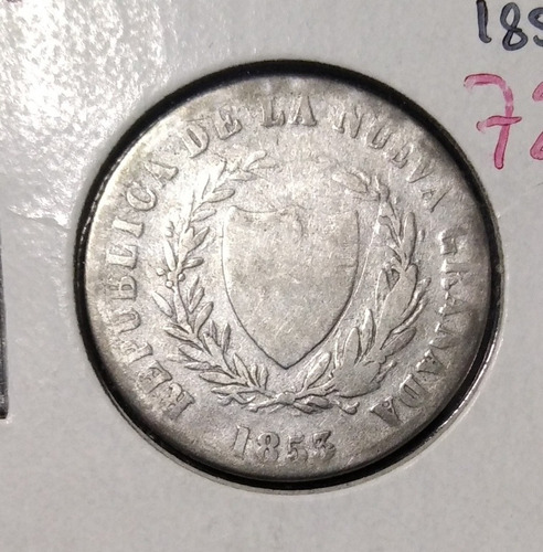 Moneda De 2 Reales  Año 1853, Estado Bueno 