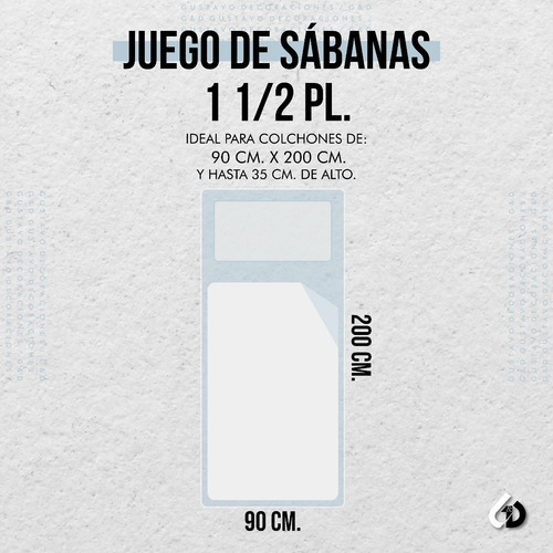 Imagen 2 de 3 de Juego De Sabanas Infantil Niños 100% ALG - 1 1/2 Pl. - G&d
