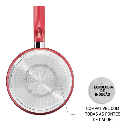 Panela Com Indução Tefal So Chef 18cm Vermelha