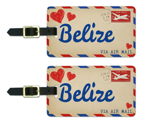Gráficos Y Más Amor Postal Aéreo Por Belize Equipaje Maleta