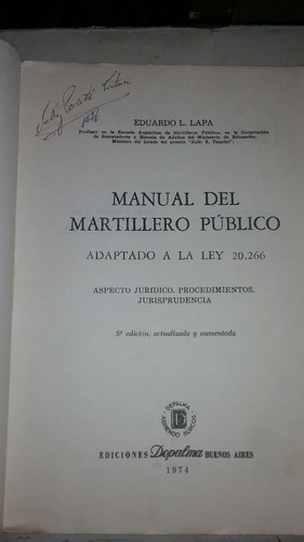 Manual Del Martillero Público Rematador ( Argentina ) (Usado)