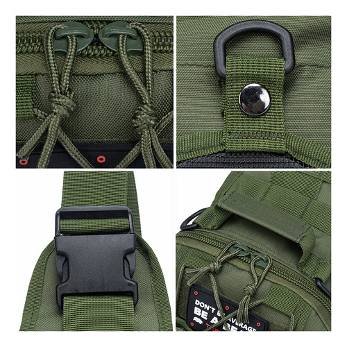 Bolsa Militar Shoulder Bag Tática Transversa Reforçada Peito Cor Verde-musgo