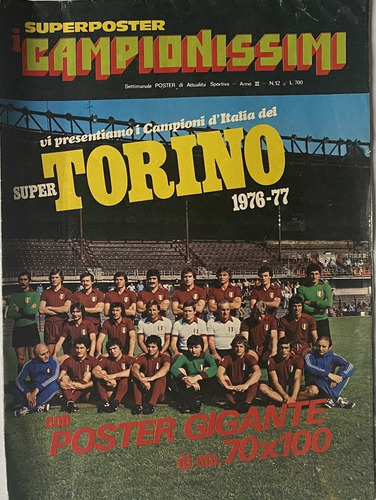 Superposter Torino Campeón 1976, 68 X 100 Cm, Ez2c2