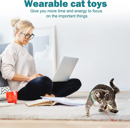 Collar Láser Recargable Para Gatos Con Luz Led, Juguetes Par