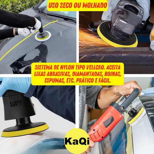 5 Discos 4 Pol 100mm Suporte Politriz Furadeira Lixa M14 Pro